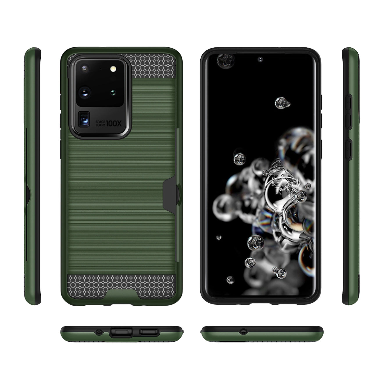 REIKO SAMSUNG GALAXY S20 ULTRA SLIM ARMOR HYBRID CASE WITH CARD HOLDER IN GREEN