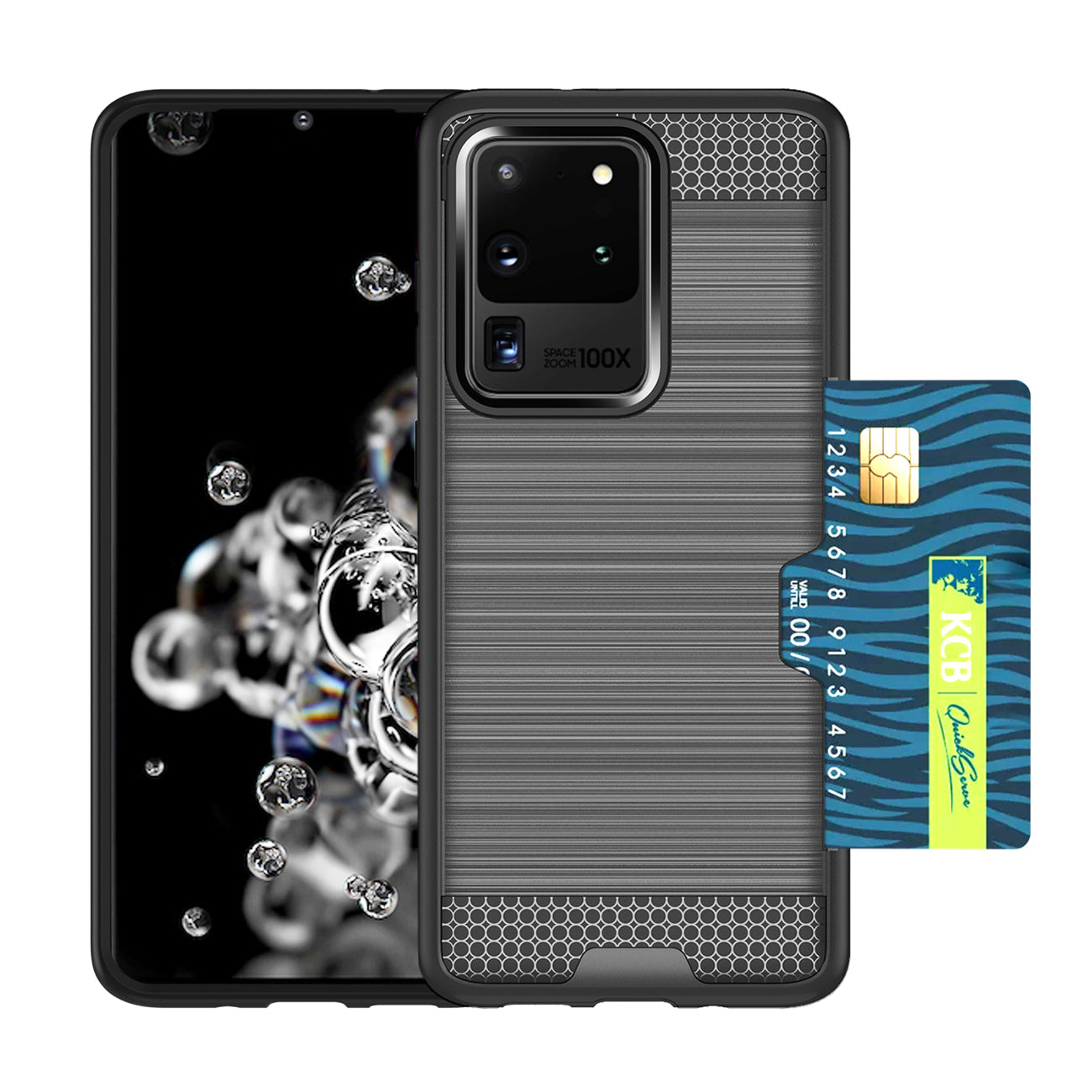 REIKO SAMSUNG GALAXY S20 ULTRA SLIM ARMOR HYBRID CASE WITH CARD HOLDER IN GRAY