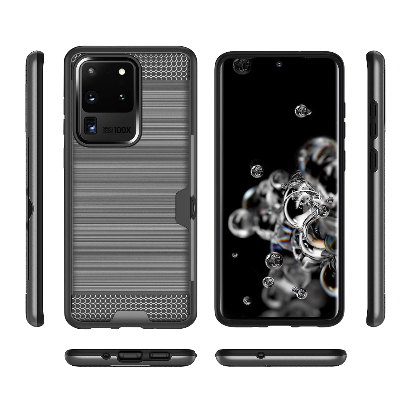REIKO SAMSUNG GALAXY S20 ULTRA SLIM ARMOR HYBRID CASE WITH CARD HOLDER IN GRAY