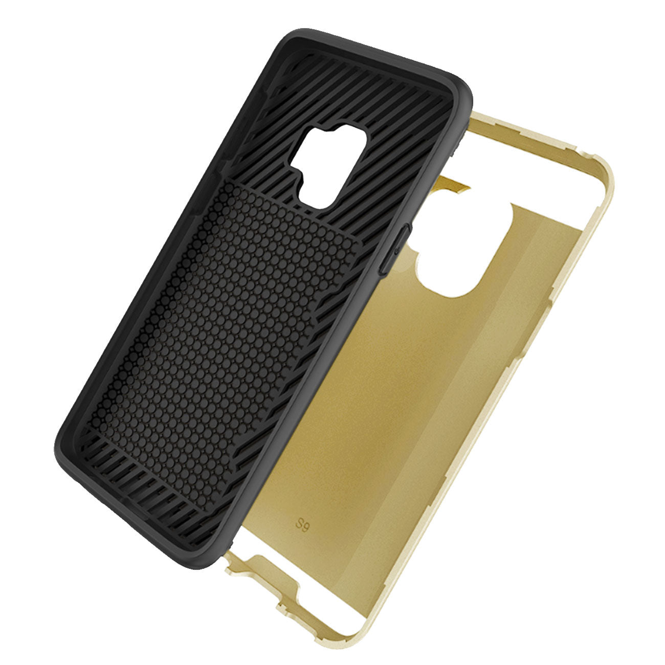 Case Hybrid Slim Armor With Card Holder Samsung Galaxy S9 Gold Color
