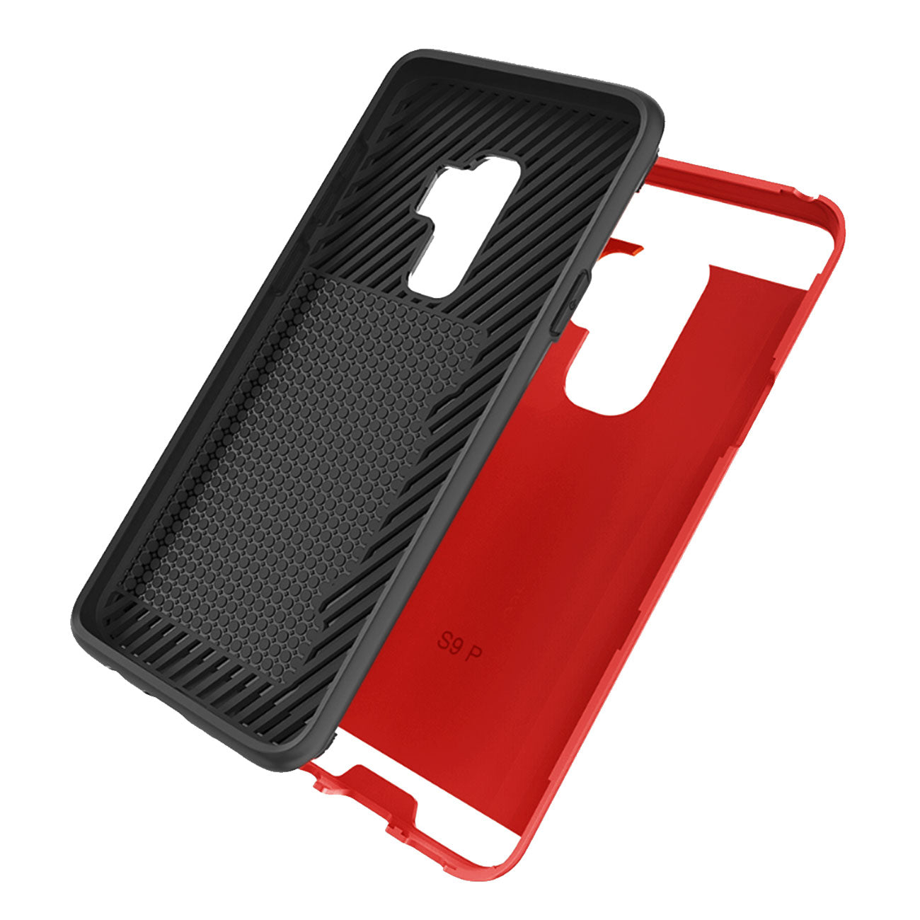 Samsung Galaxy S9 Plus Slim Armor Hybrid Case With Card Holder In Red