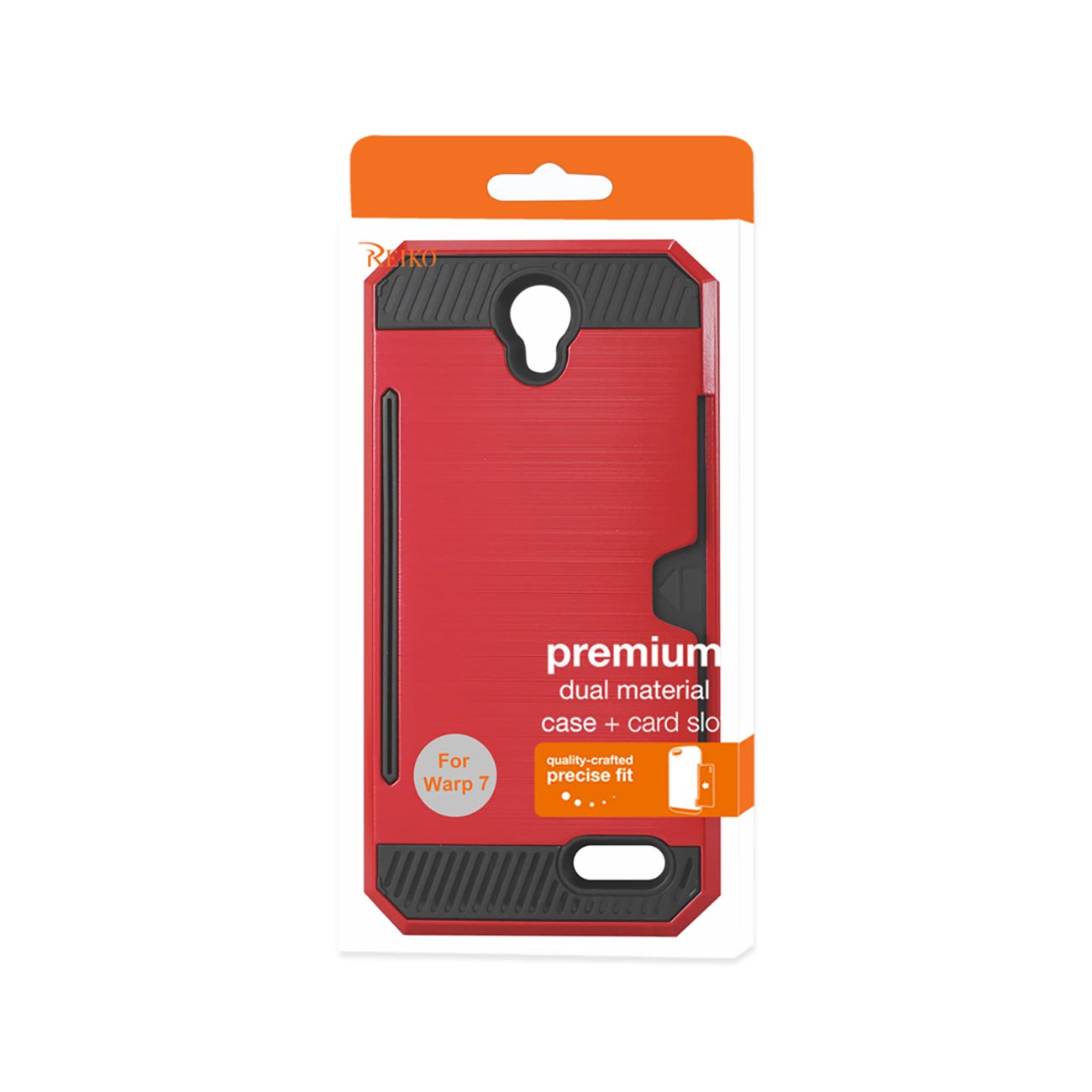 Case Hybrid With Card Holder Slim Armor ZTE Warp 7/ Z959 Red Color
