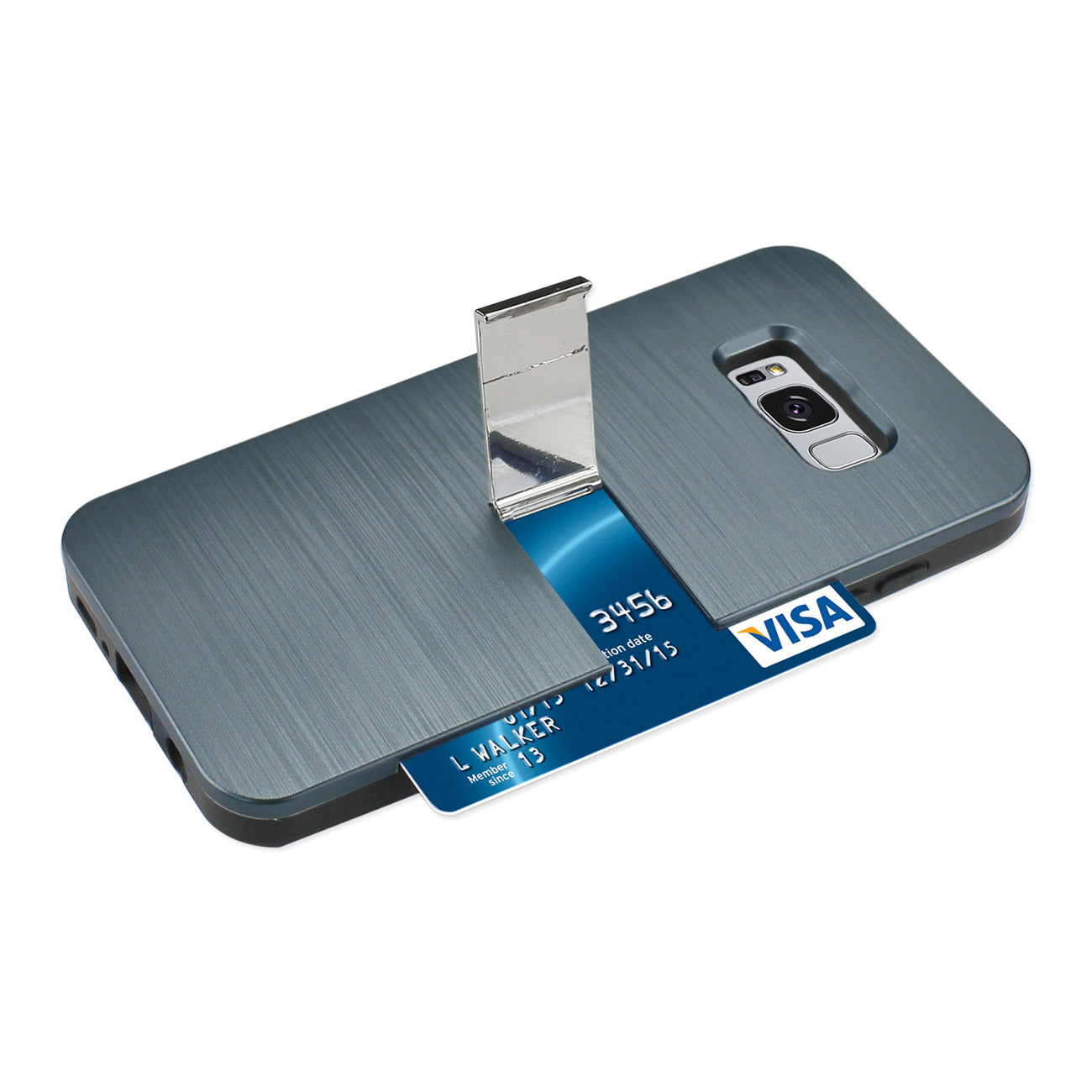 Case Hybrid With Card Holder Kickstand Slim Armor Samsung S8 Edge/ S8 Plus Navy Color