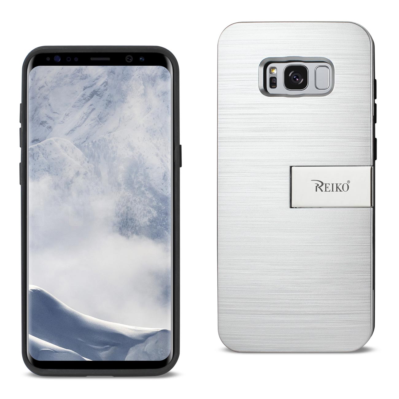 Case Hybrid With Card Holder Kickstand Slim Armor Samsung S8 Edge/ S8 Plus Silver Color