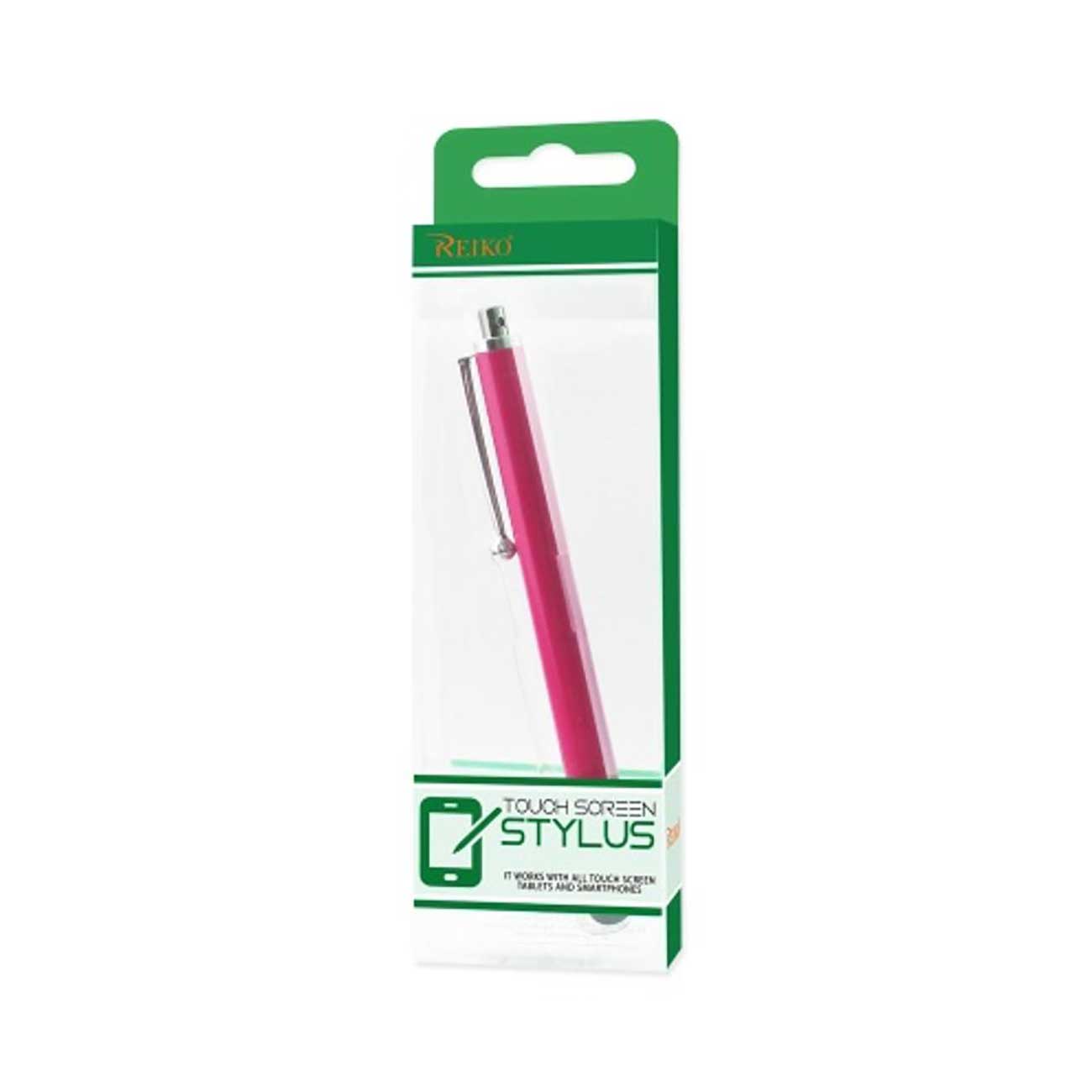 Mini Stylus Touch Screen Pen With Clip In Hot Pink