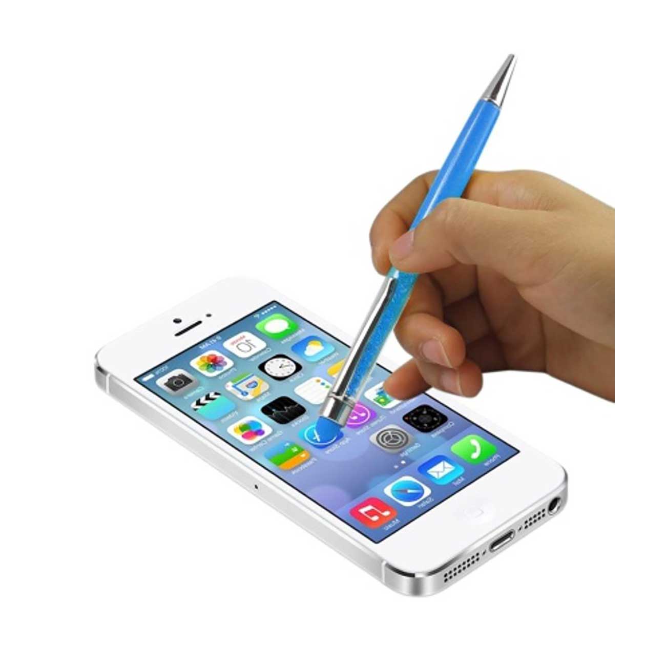 Crystal Stylus Touch Screen With Ink Pen In Blue