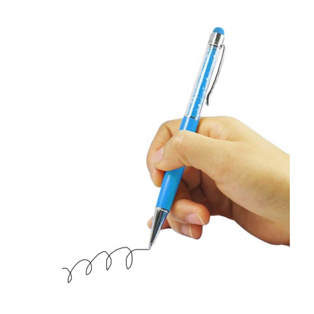 Crystal Stylus Touch Screen With Ink Pen In Blue