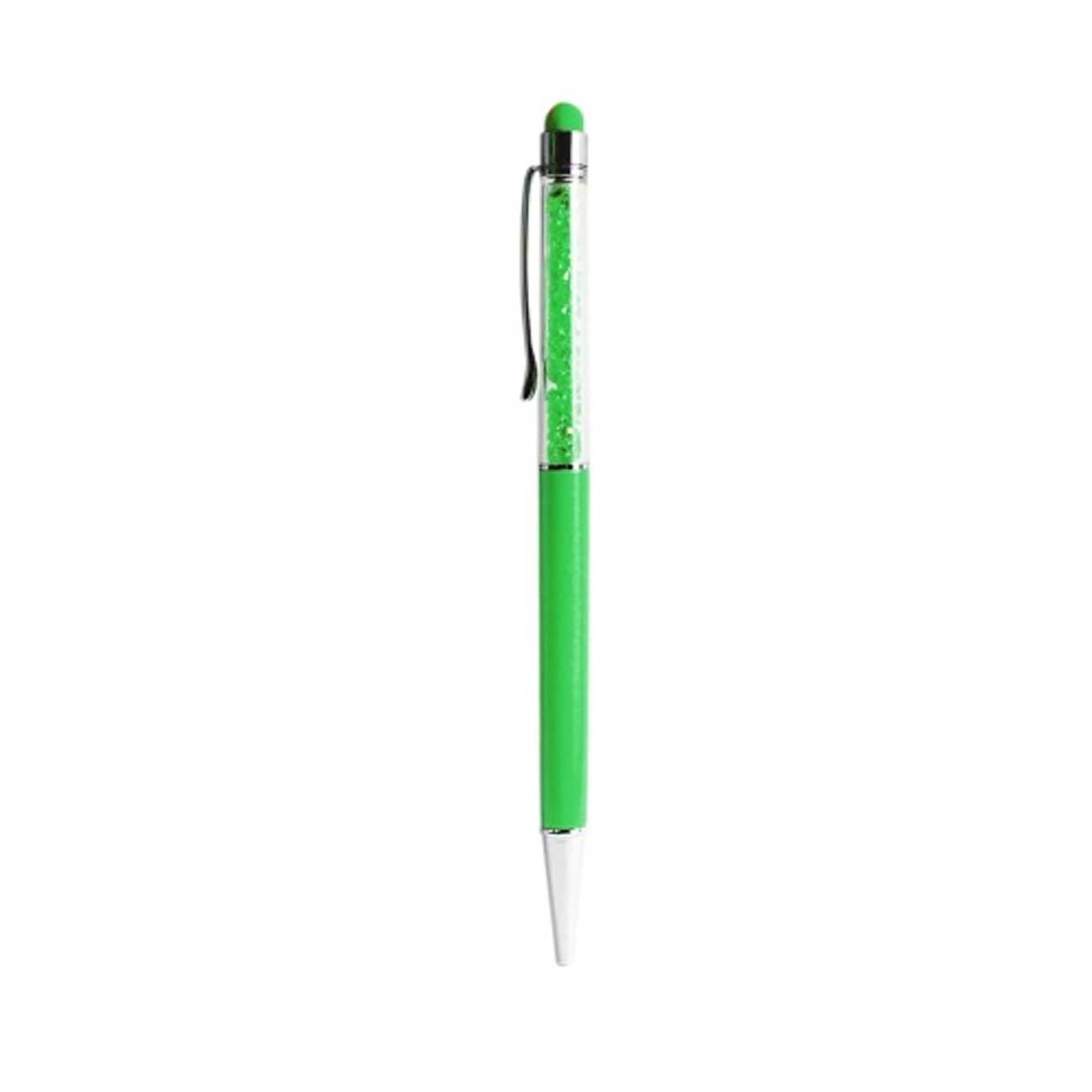 Crystal Stylus Touch Screen With Ink Pen In Green