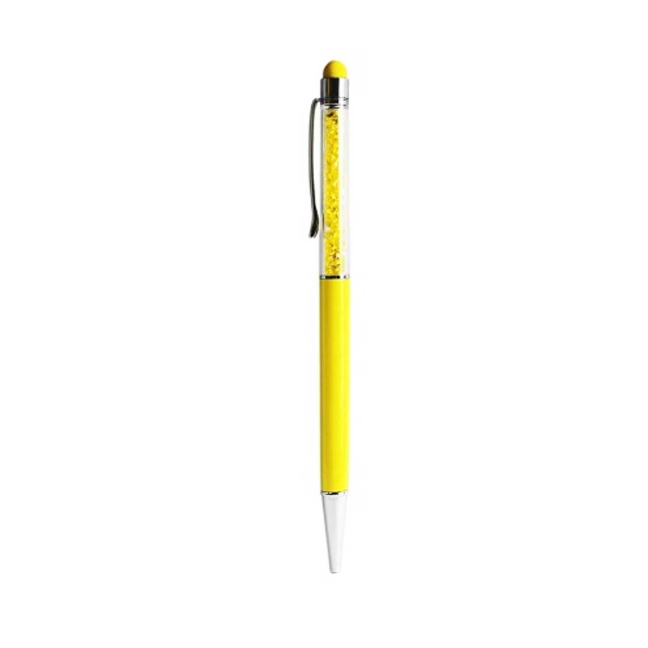 Crystal Stylus Touch Screen With Ink Pen In Yellow