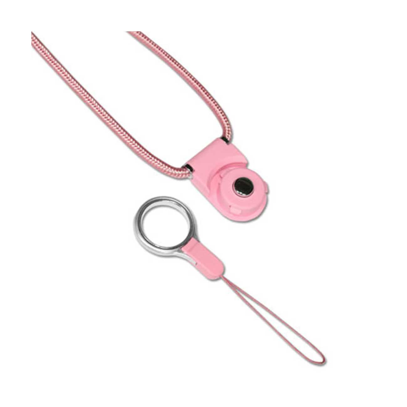 Long Lanyard Strap With Clip In Pink