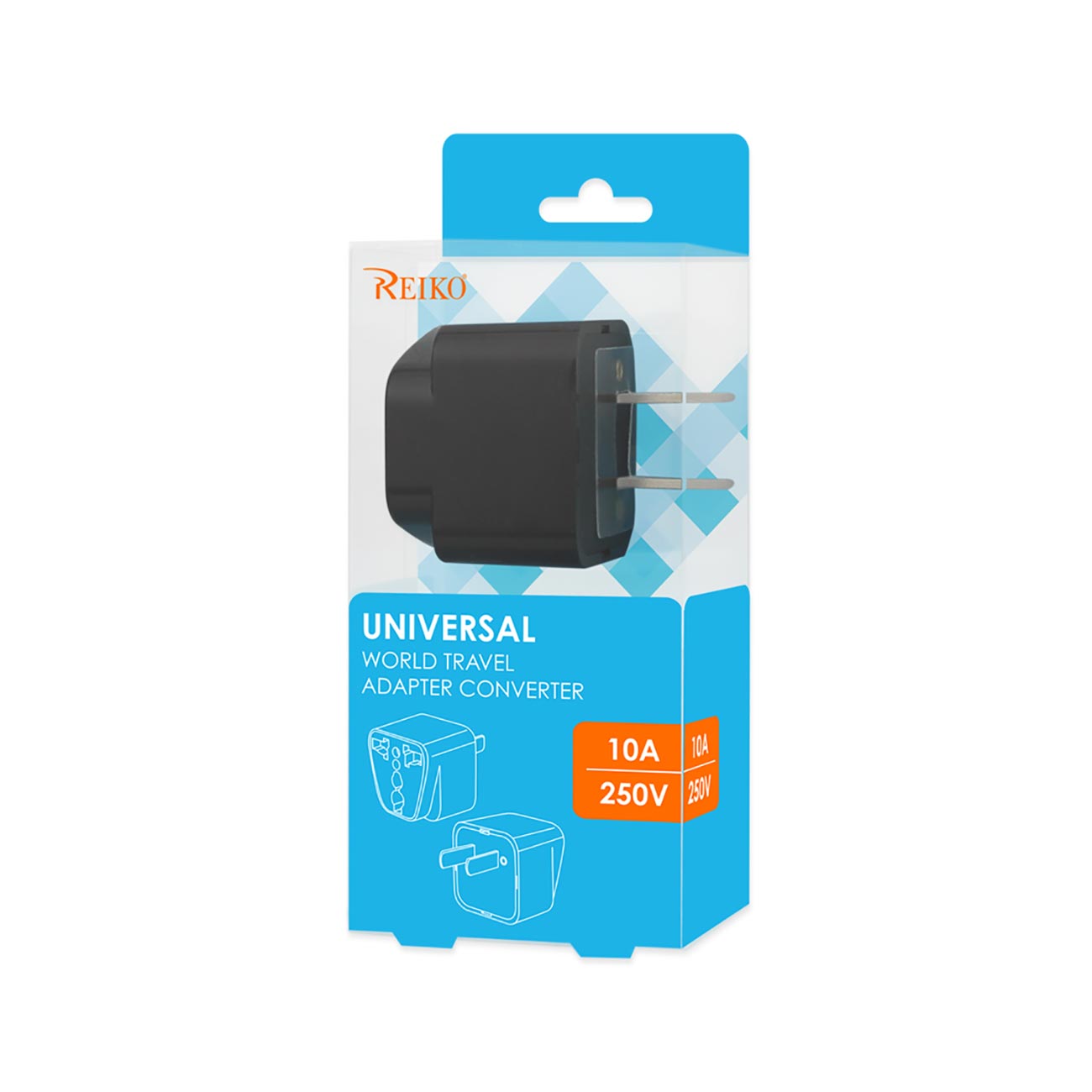 Universal Europe Eu / Uk / Au To Us Travel Plug Power Adapter Converter In Black