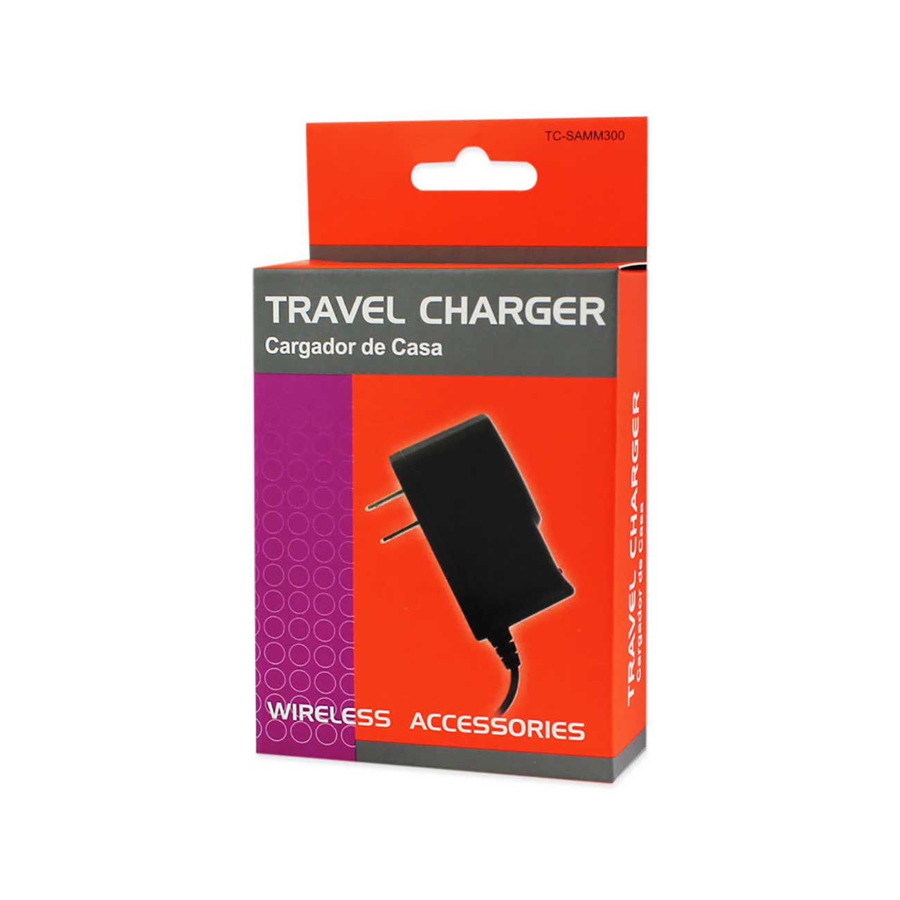 Cable USB Travel Adapter Charger Portable Reiko Samsung 300/510 Black Color