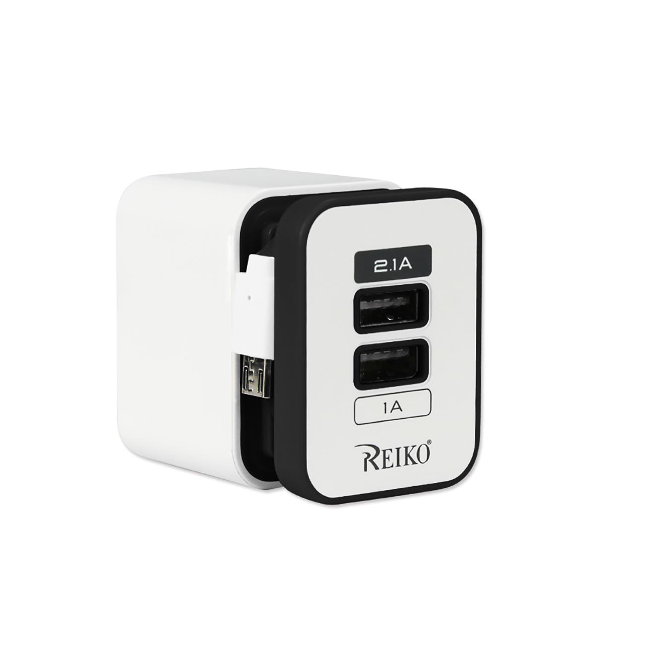 Travel Adapter Charger Portable Dual Port 2Amp Black Color