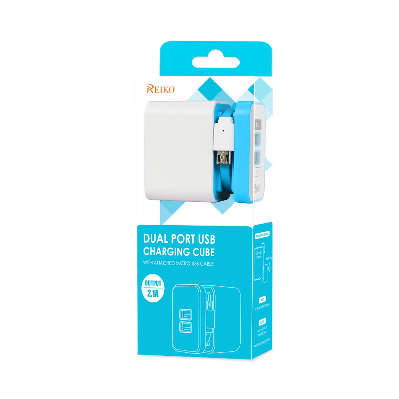 3.1 AMP Dual Port Portable Travel Adapter Charger In Blue