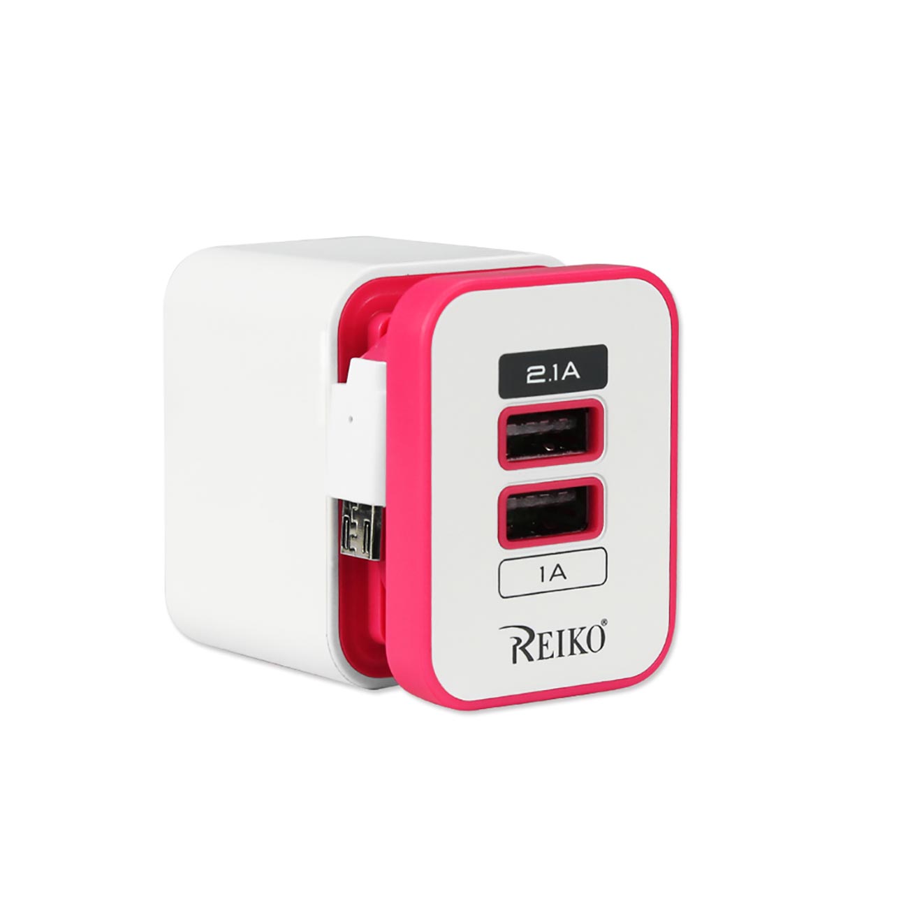 3.1 AMP Dual Port Portable Travel Adapter Charger In Pink