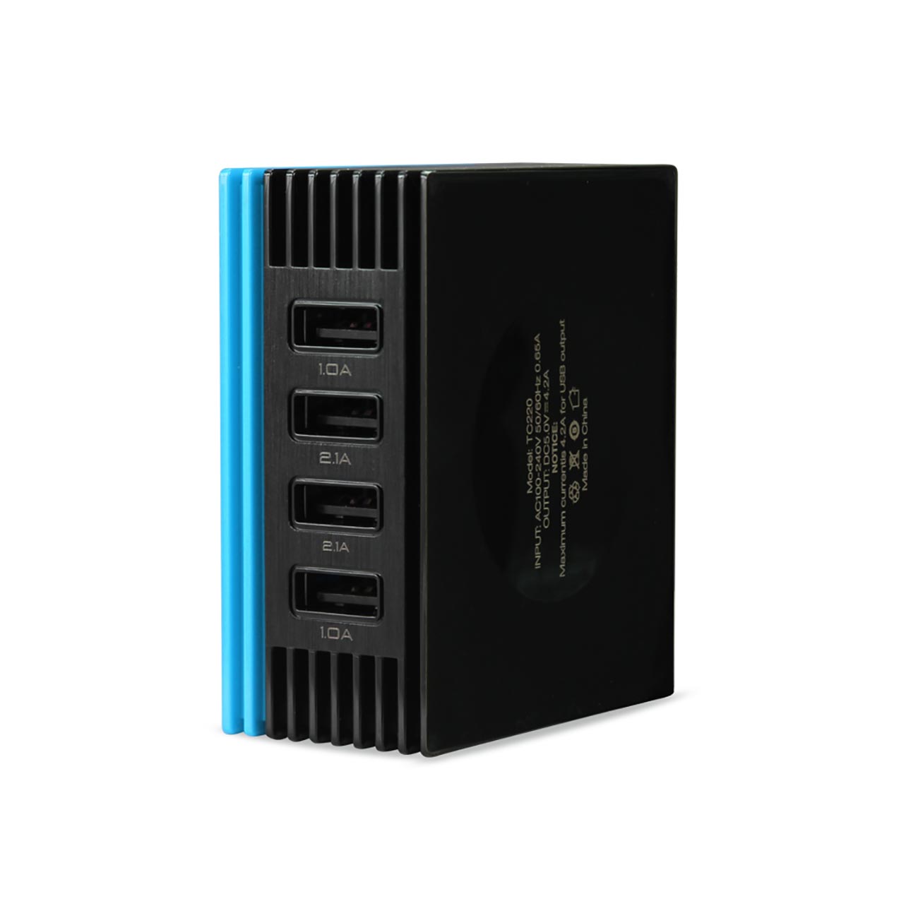 Charger Travel Station Portable Four Ports 4Amp Blue Color