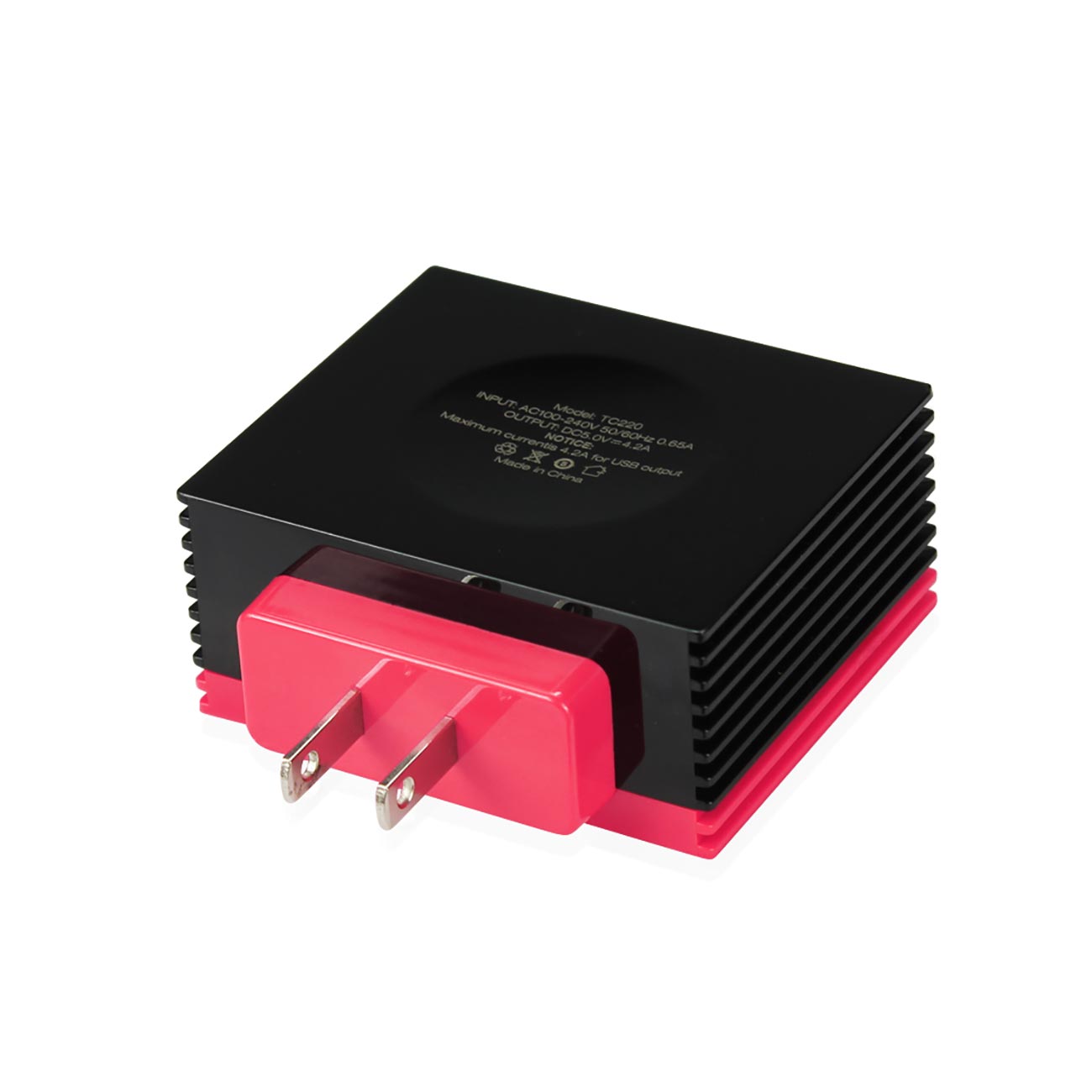 Charger Travel Station Portable Four Ports 4Amp Hot Pink Color