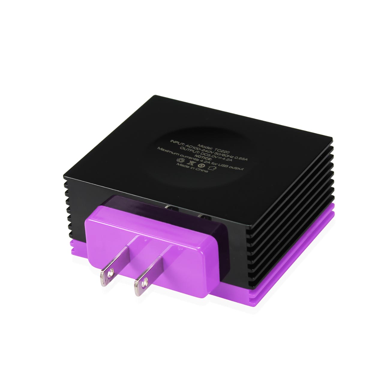 Charger Travel Station Portable Four Ports 4Amp Purple Color