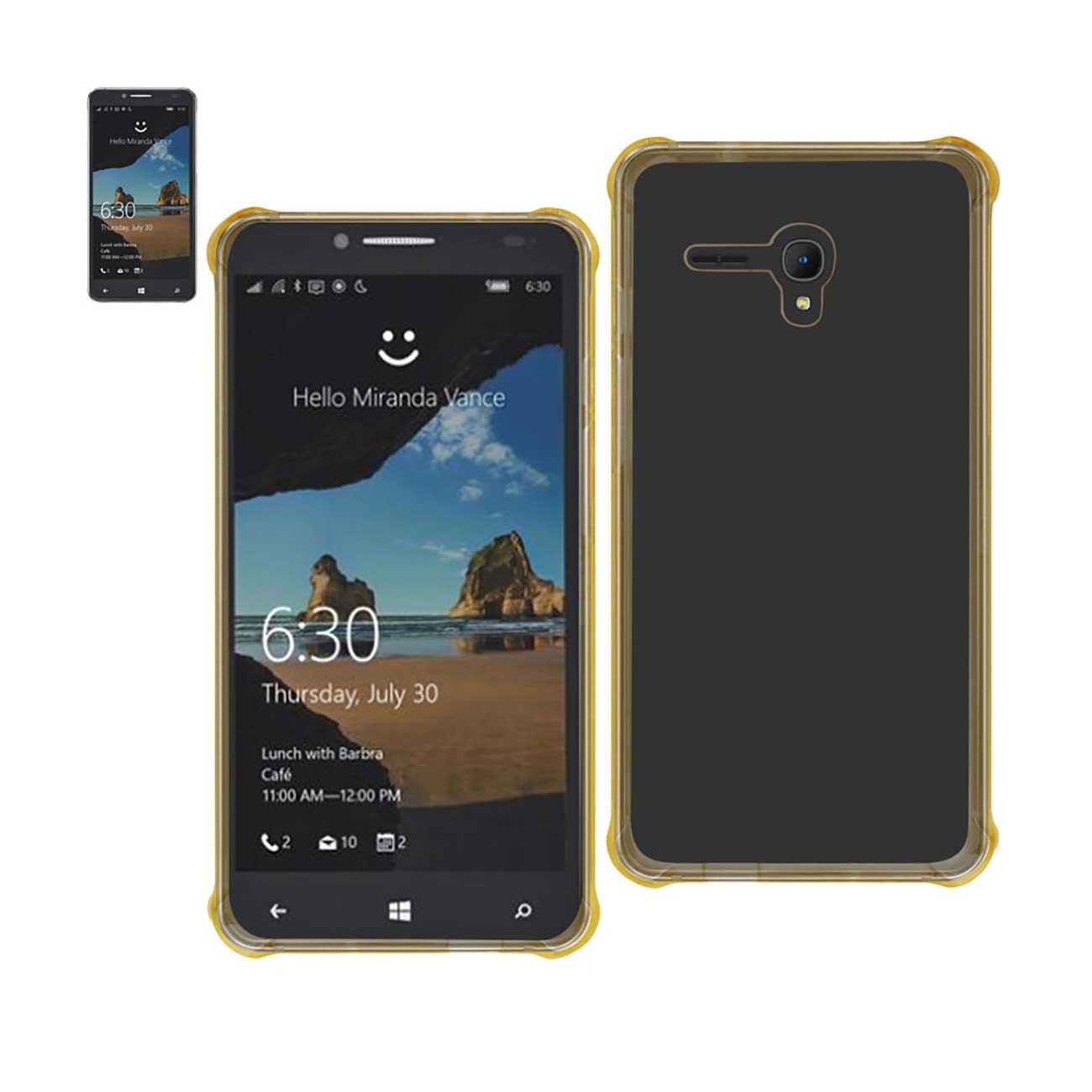 Alcatel One Touch Fierce Xl Clear Bumper Case With Air Cushion Protection In Clear Gold