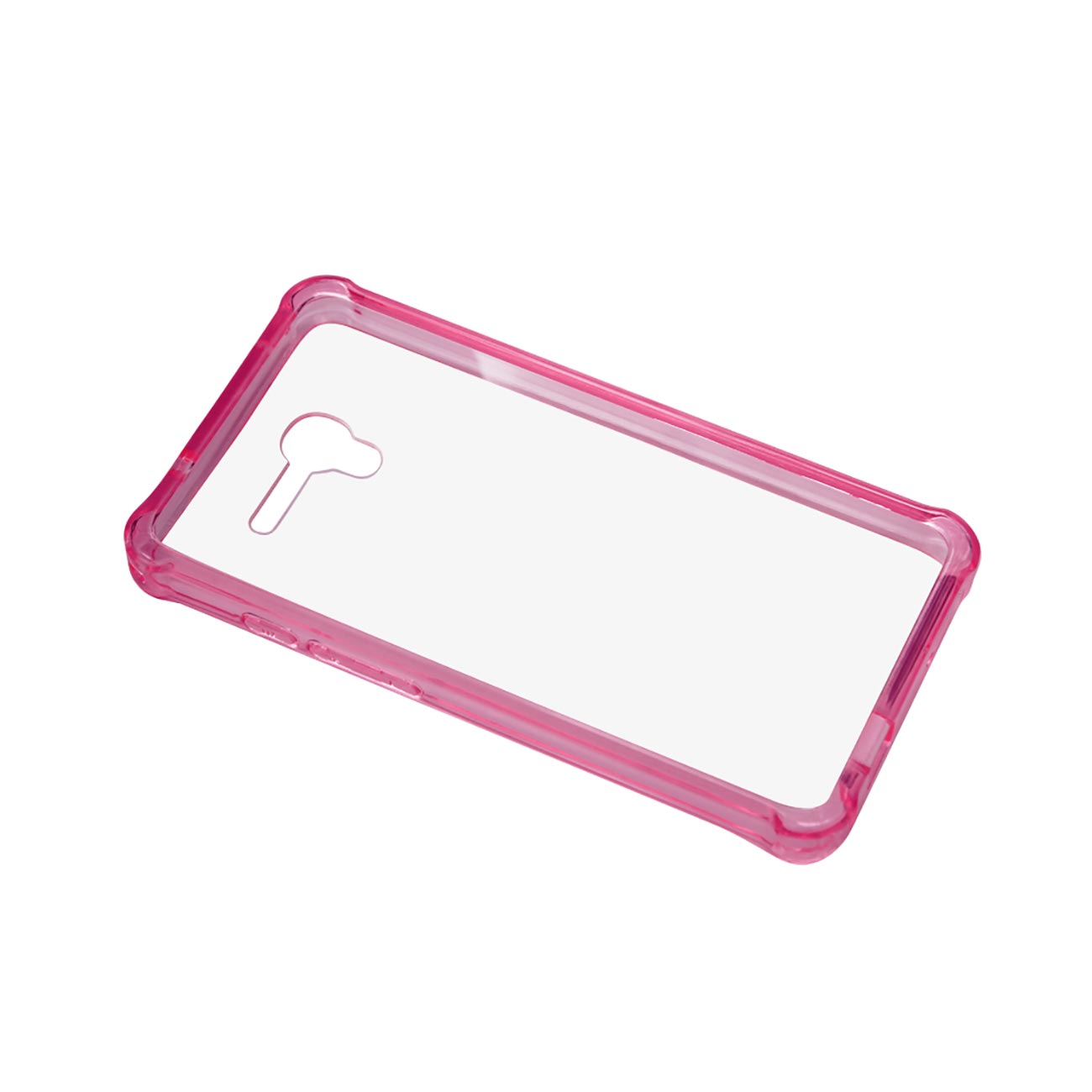 Alcatel One Touch Fierce Xl Clear Bumper Case With Air Cushion Protection In Clear Hot Pink