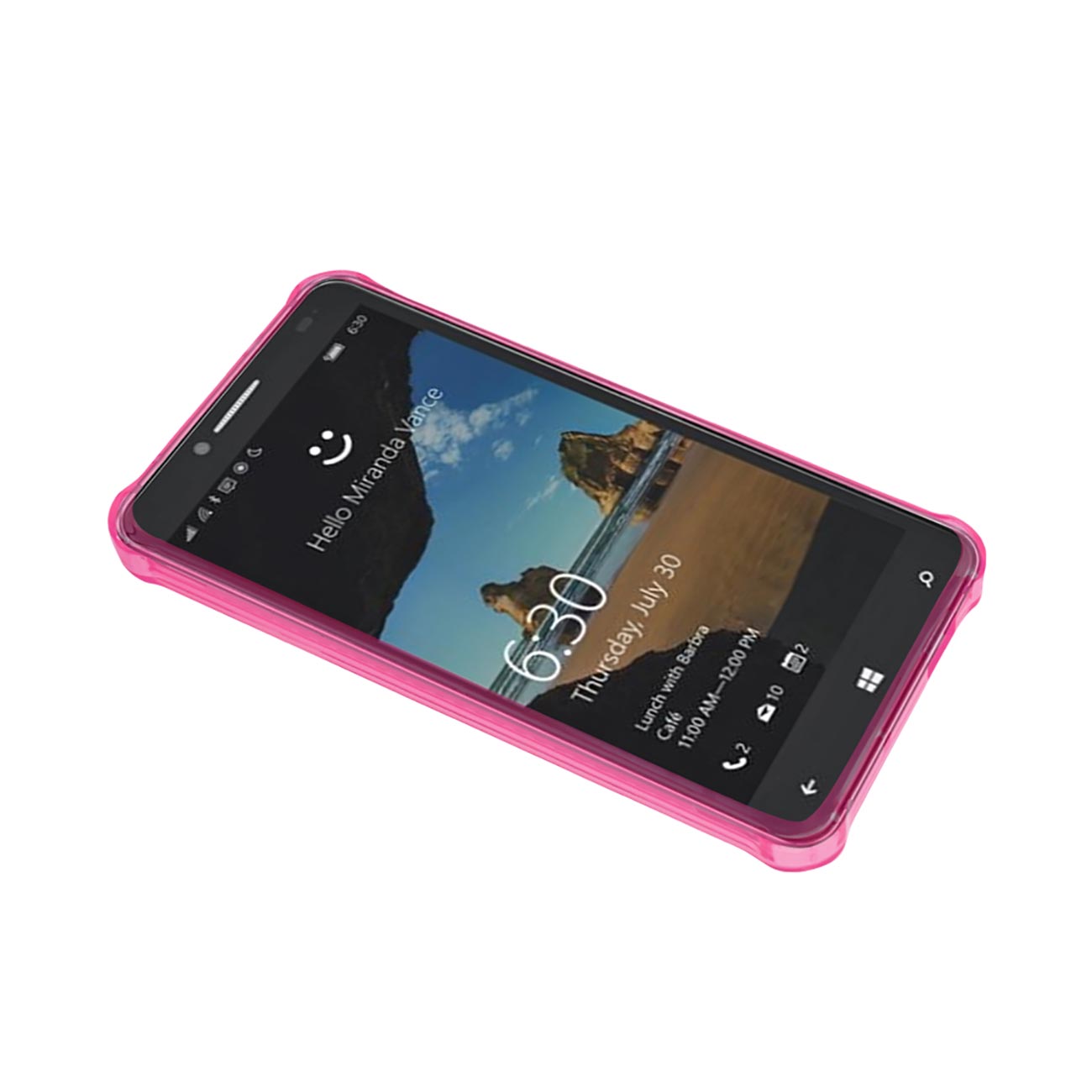 Alcatel One Touch Fierce Xl Clear Bumper Case With Air Cushion Protection In Clear Hot Pink
