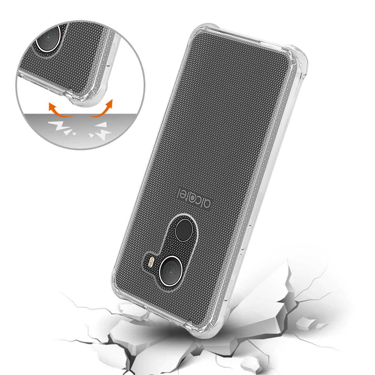 Alcatel Walters Clear Bumper Case With Air Cushion Protection In Clear