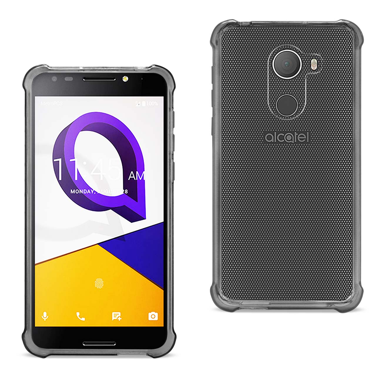 Alcatel Walters Clear Bumper Case With Air Cushion Protection In Clear Black