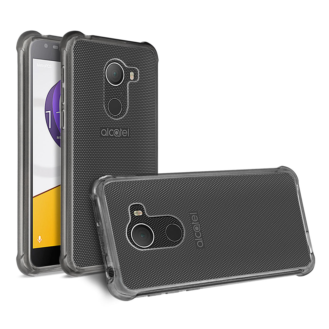 Alcatel Walters Clear Bumper Case With Air Cushion Protection In Clear Black