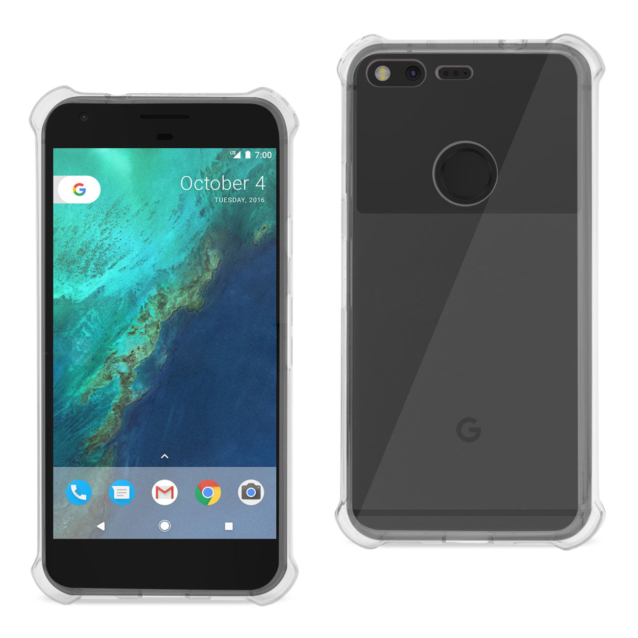 Google Pixel Clear Bumper Case With Air Cushion Protection In Clear