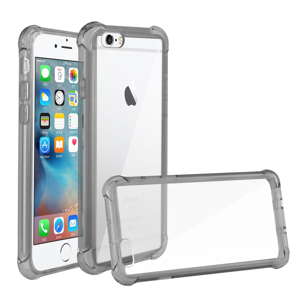 iPhone 6S Plus/ 6 Plus Clear Bumper Case With Air Cushion Protection In Clear Black