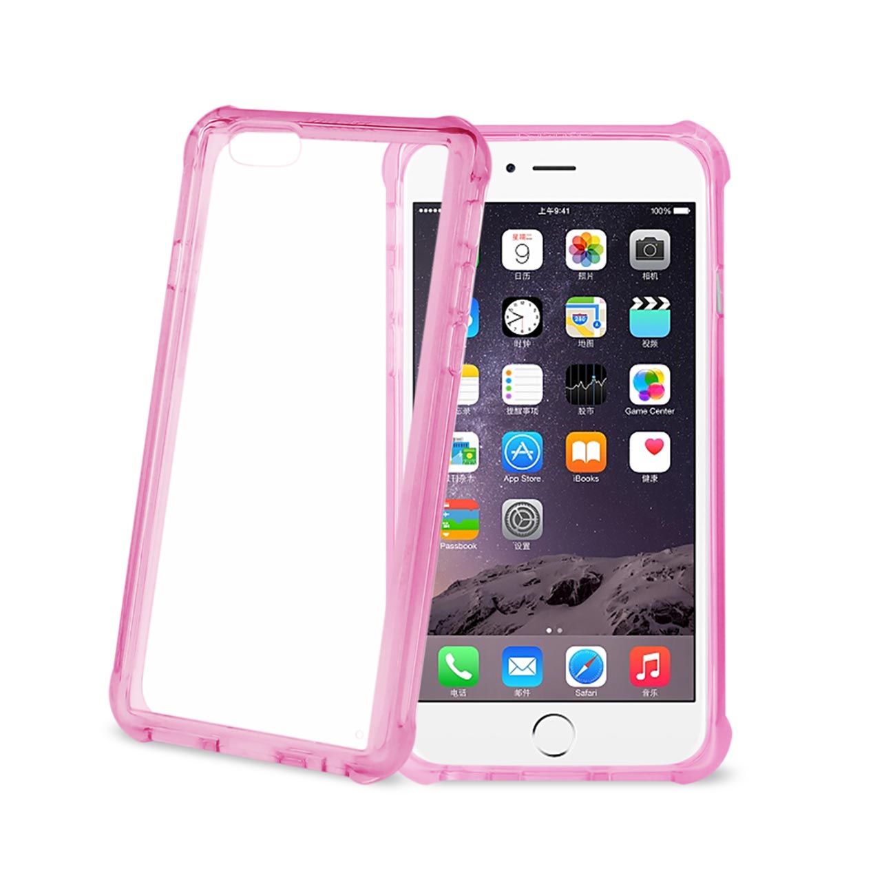 iPhone 6S Plus/ 6 Plus Clear Bumper Case With Air Cushion Protection In Clear Hot Pink