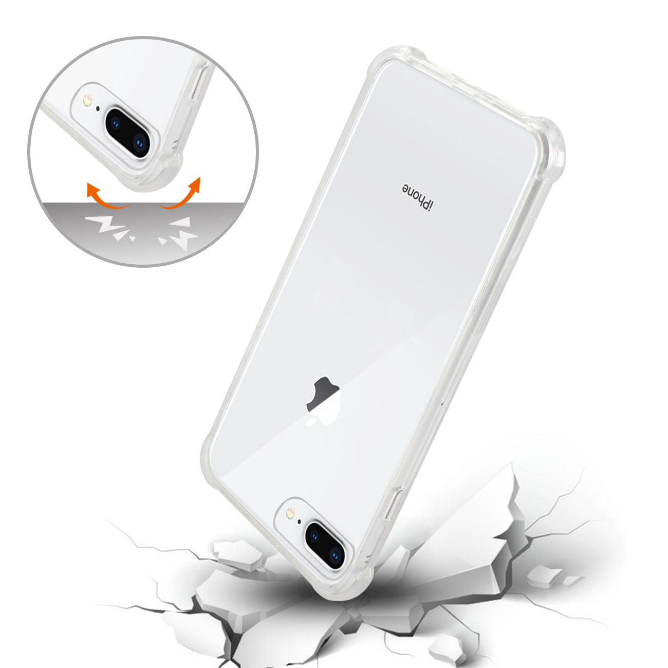 iPhone 8 Plus/iPhone 7 Plus Clear Bumper Case With Air Cushion Protection In Clear