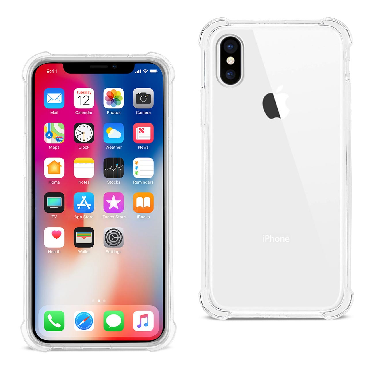 iPhone X/iPhone XS CLEAR BUMPER CASE WITH AIR CUSHION PROTECTION IN CLEAR
