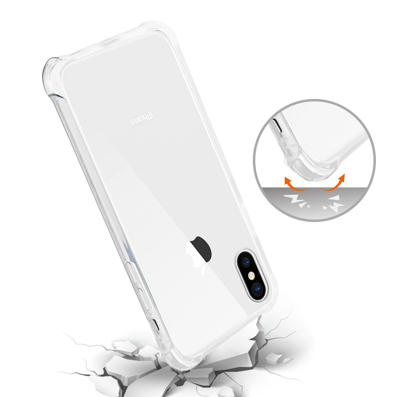iPhone X/iPhone XS CLEAR BUMPER CASE WITH AIR CUSHION PROTECTION IN CLEAR