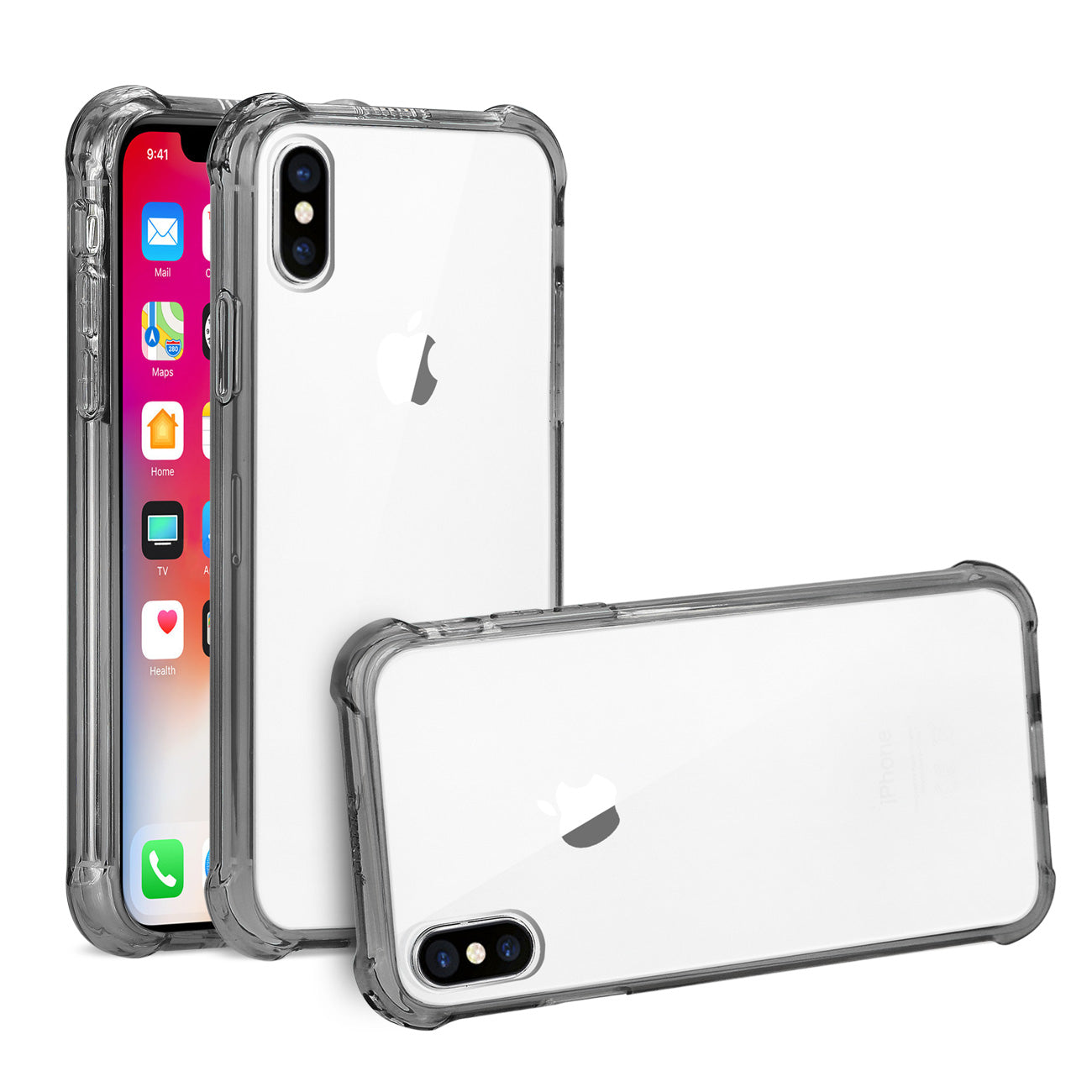 iPhone X/iPhone XS Clear Bumper Case With Air Cushion Protection In Clear Black
