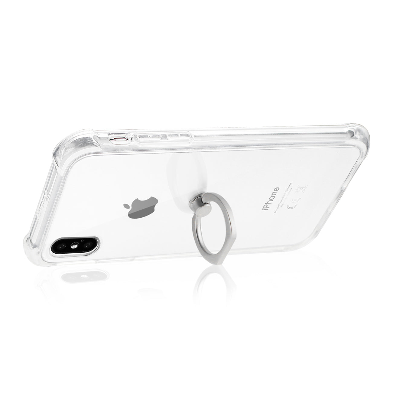 iPhone X/iPhone XS Transparent Air Cushion Protector Bumper Case With Ring Holder In Clear