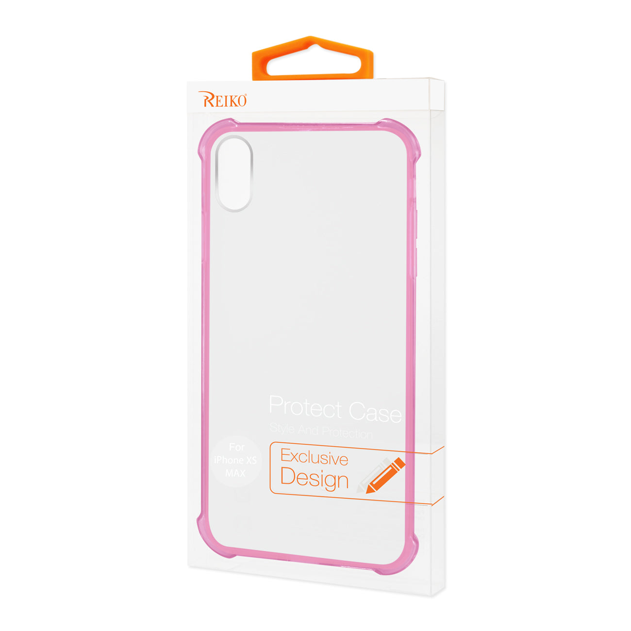 iPhone XS Max Clear Bumper Case With Air Cushion Protection In Clear Hot Pink