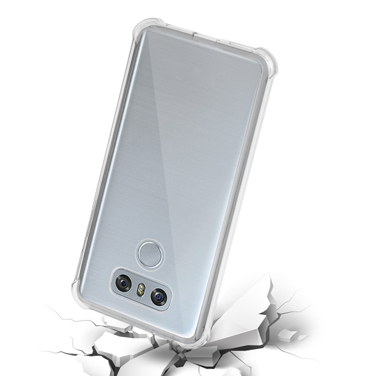 LG G6 Clear Bumper Case With Air Cushion Shock Absorption In Clear