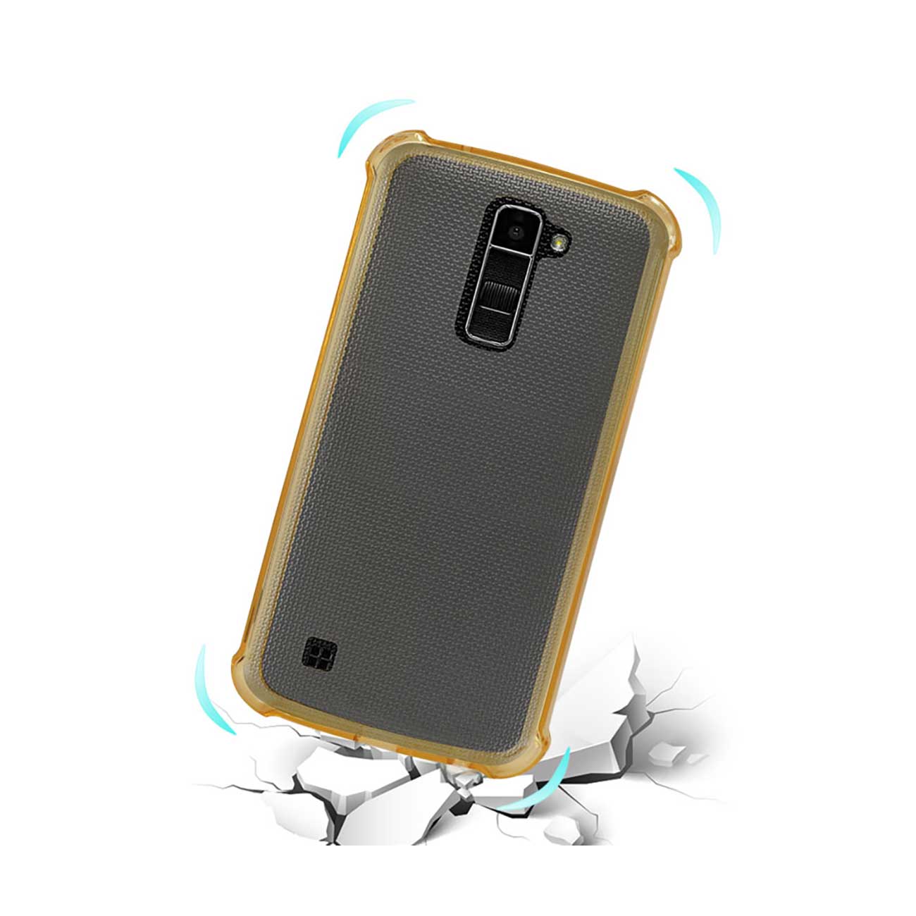 Case Bumper Clear Air Cushion Protection LG K10 Gold Color