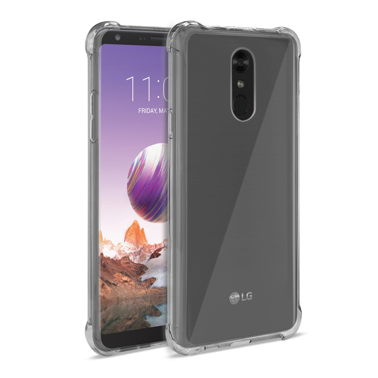 Reiko LG Stylo 4 Clear Bumper Case With Air Cushion Protection In Clear Black