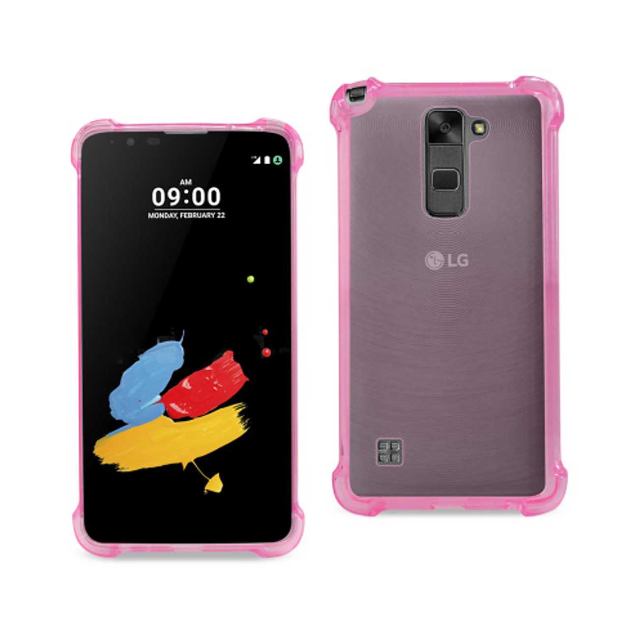 Case Bumper Clear Air Cushion Protection LG Stylus 2 Hot Pink Color