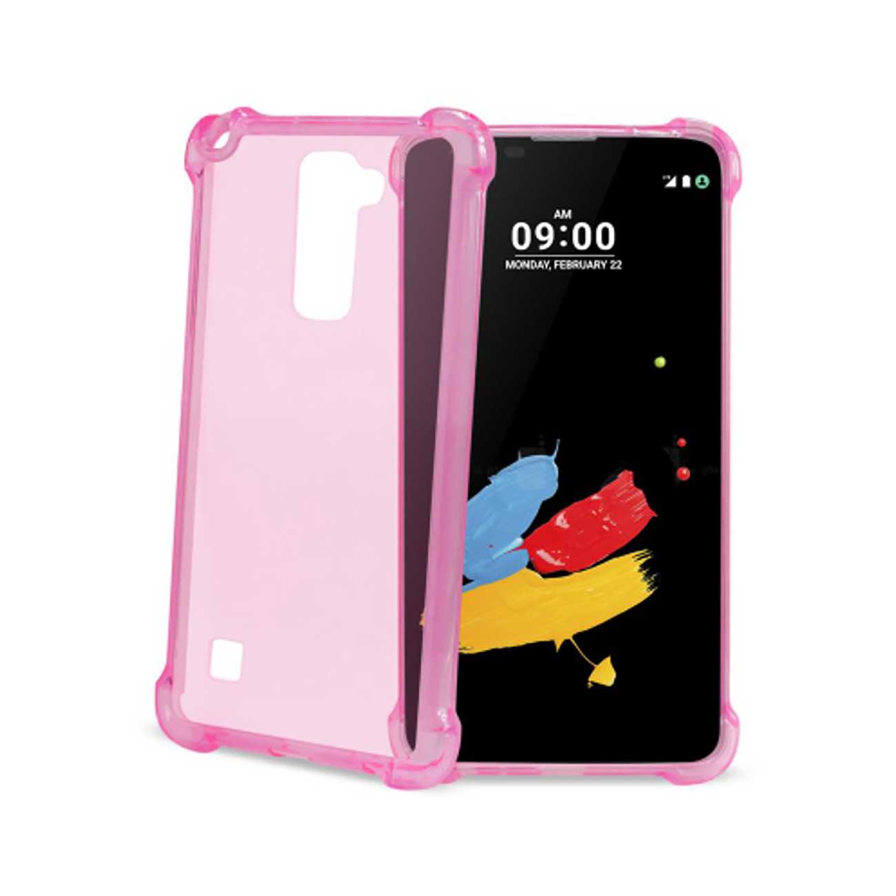 Case Bumper Clear Air Cushion Protection LG Stylus 2 Hot Pink Color