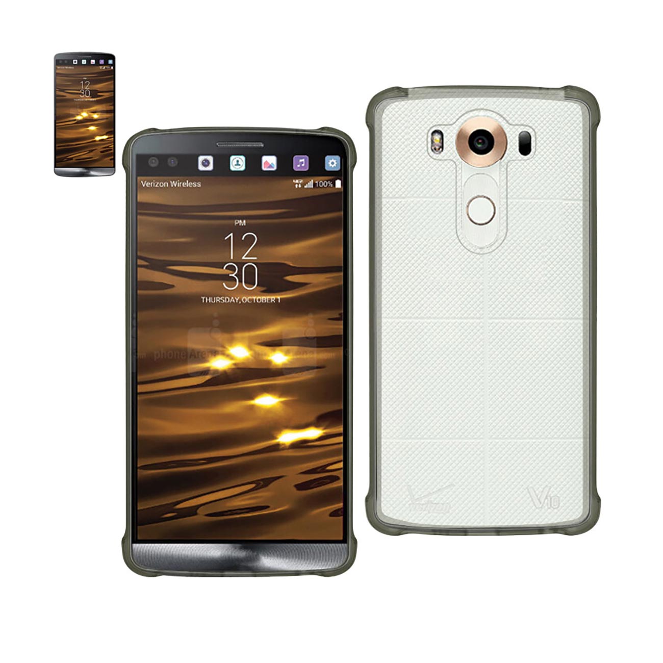 LG V10 Clear Bumper Case With Air Cushion Protection In Clear Black