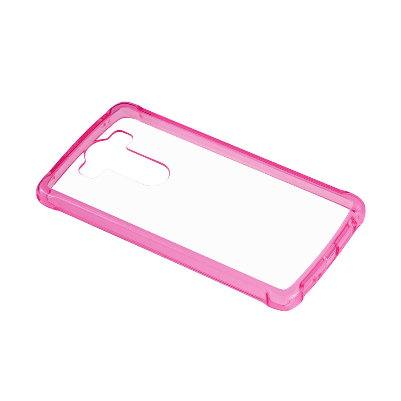 LG V10 Clear Bumper Case With Air Cushion Protection In Clear Hot Pink