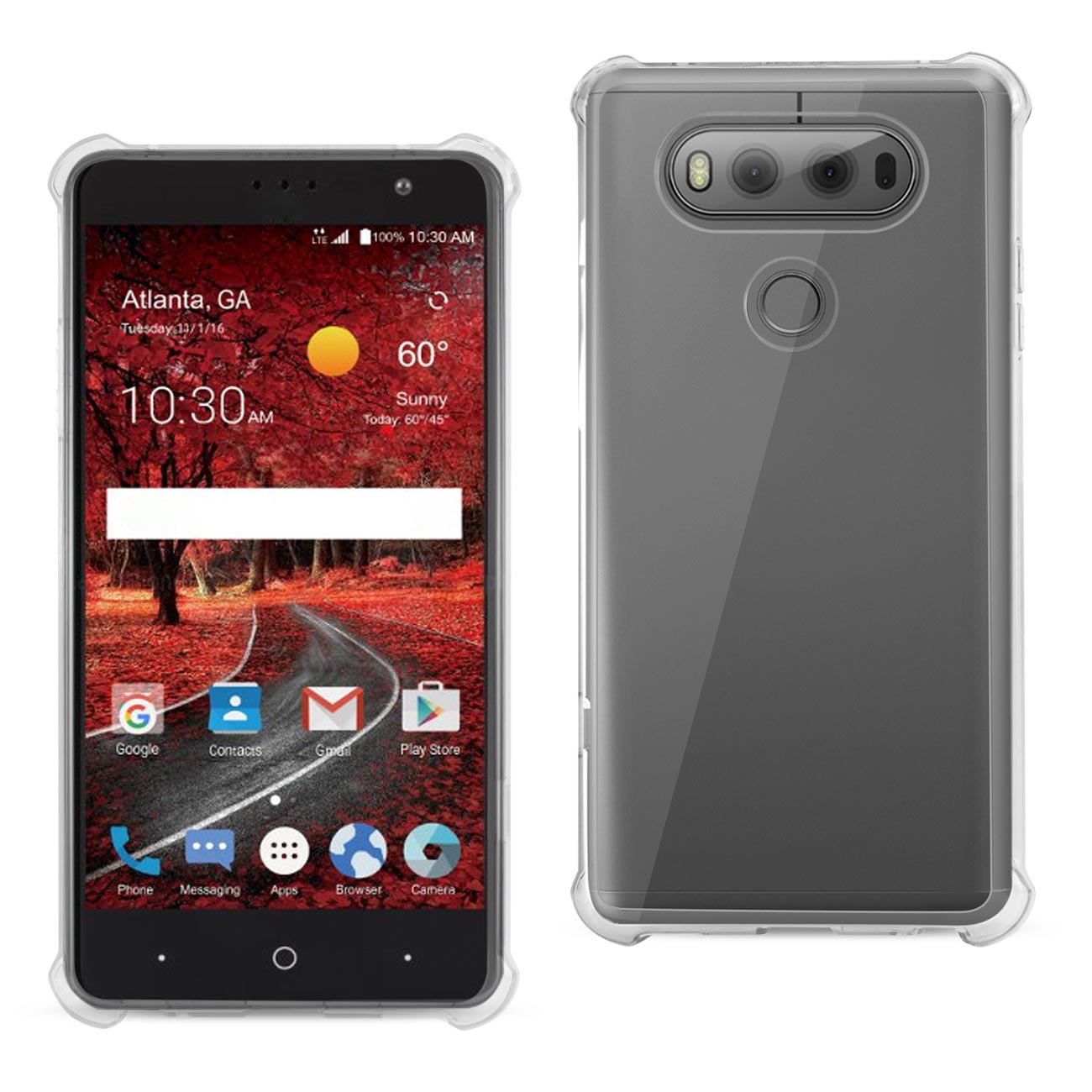 LG V20 5.7 Inches Clear Bumper Case With Air Cushion Protection In Clear