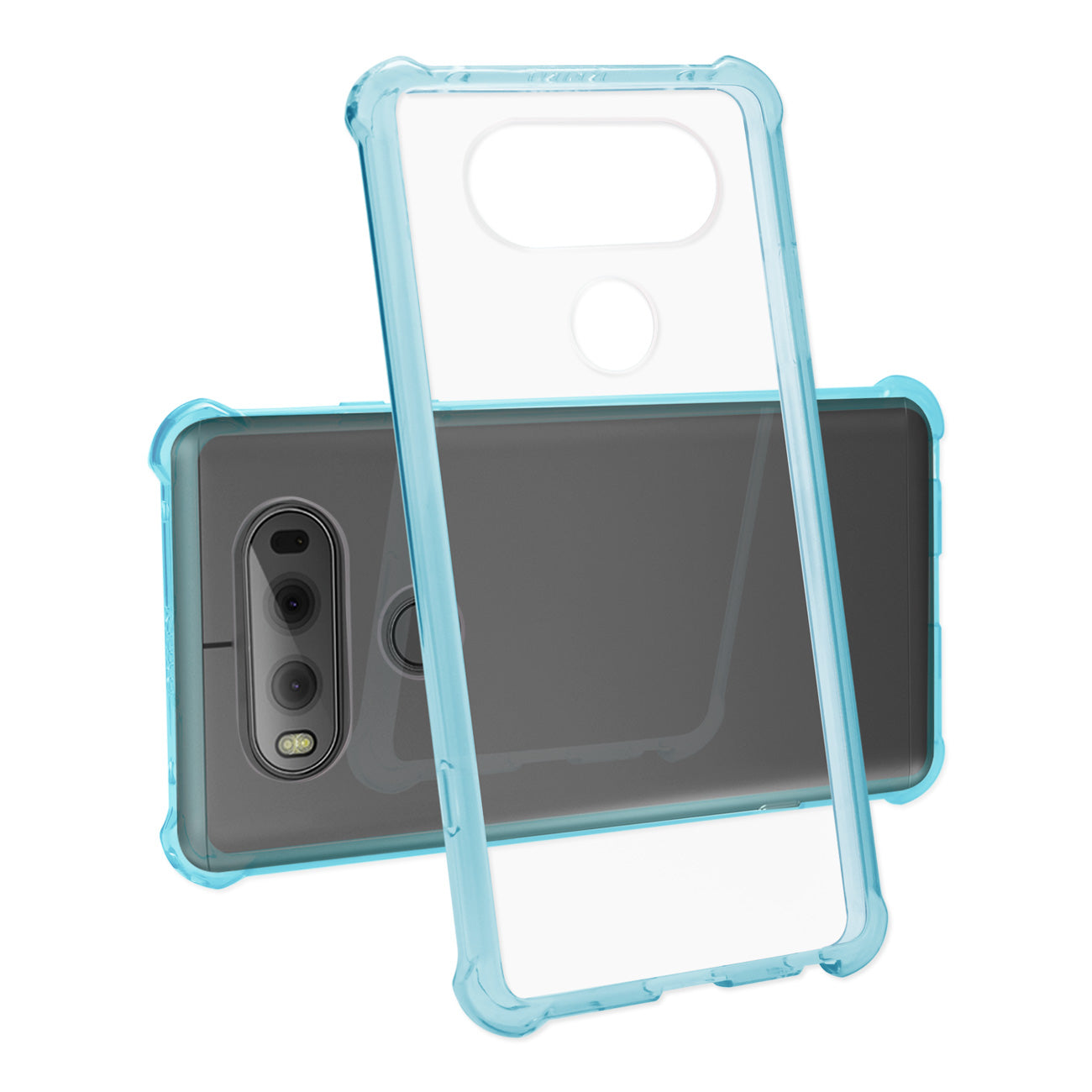 LG V20 5.7 Inches Clear Bumper Case With Air Cushion Protection In Clear Navy