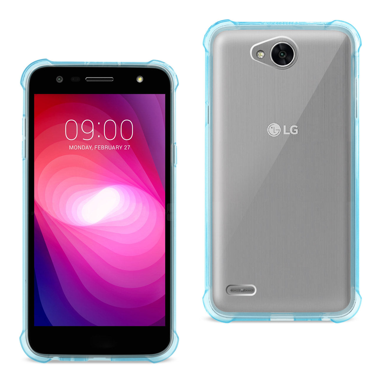 Case Bumper Clear Air Cushion Shock Absorption LG X Power 2 Clear Navy Color