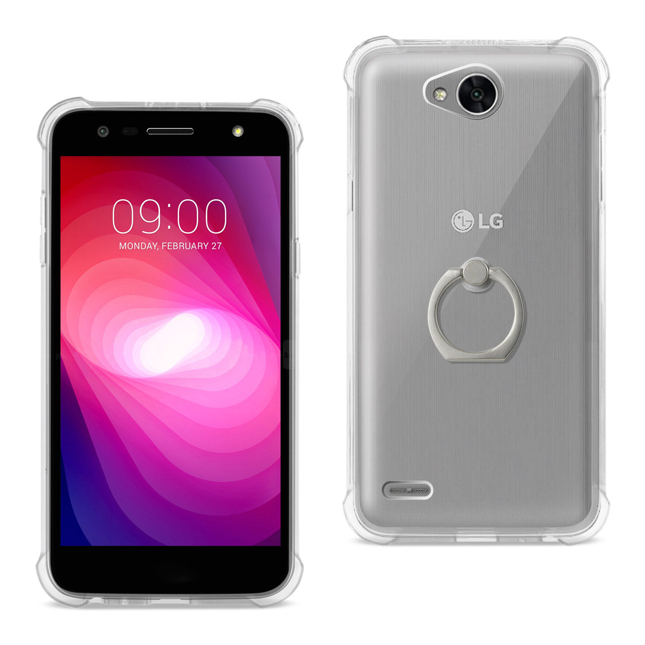 Case Bumper Clear Air Cushion Protector Ring Holder LG X Power 2 Transparent