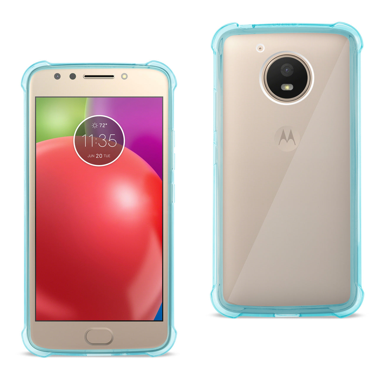 Case Bumper Air Cushion Protection Motorola Moto E4 Active Clear Navy Color