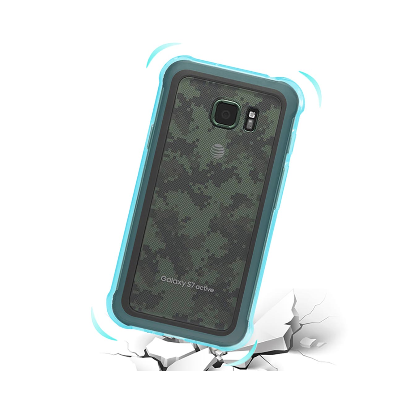 Case Bumper Clear Air Cushion Protection Samsung Galaxy S7 Active Navy Color